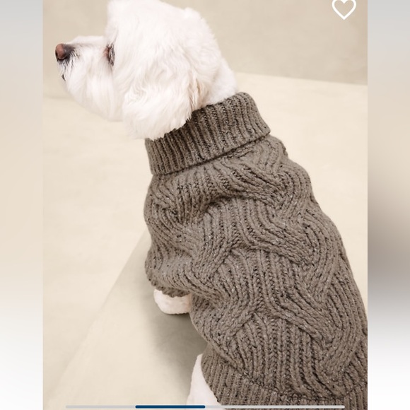 NWT Banana Republic Wool Fisherman Cable-Knit Sweater Color Taupe Dogs sz Large - Picture 2 of 9